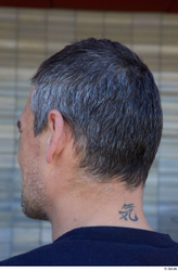 Head Man White Tattoo Casual Slim Street photo references